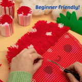 Latchkits Strawberry Pillow - Latch Hook Kits for Kids, Arts and Crafts, Yarn Art, Kids Crafts, Toys for Girls, Birthday Gift for Girls, Easy to Follow Pattern, Hook Included, Craft Kits, Ages 6+ LatchKits