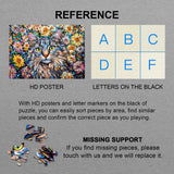 Flower Cat Puzzles for Adults 1000 Pieces, Colorful Art Floral Animal Jigsaw Puzzle, Beautiful Plant Garden Challenging Puzzles for Adults BBOLDIN