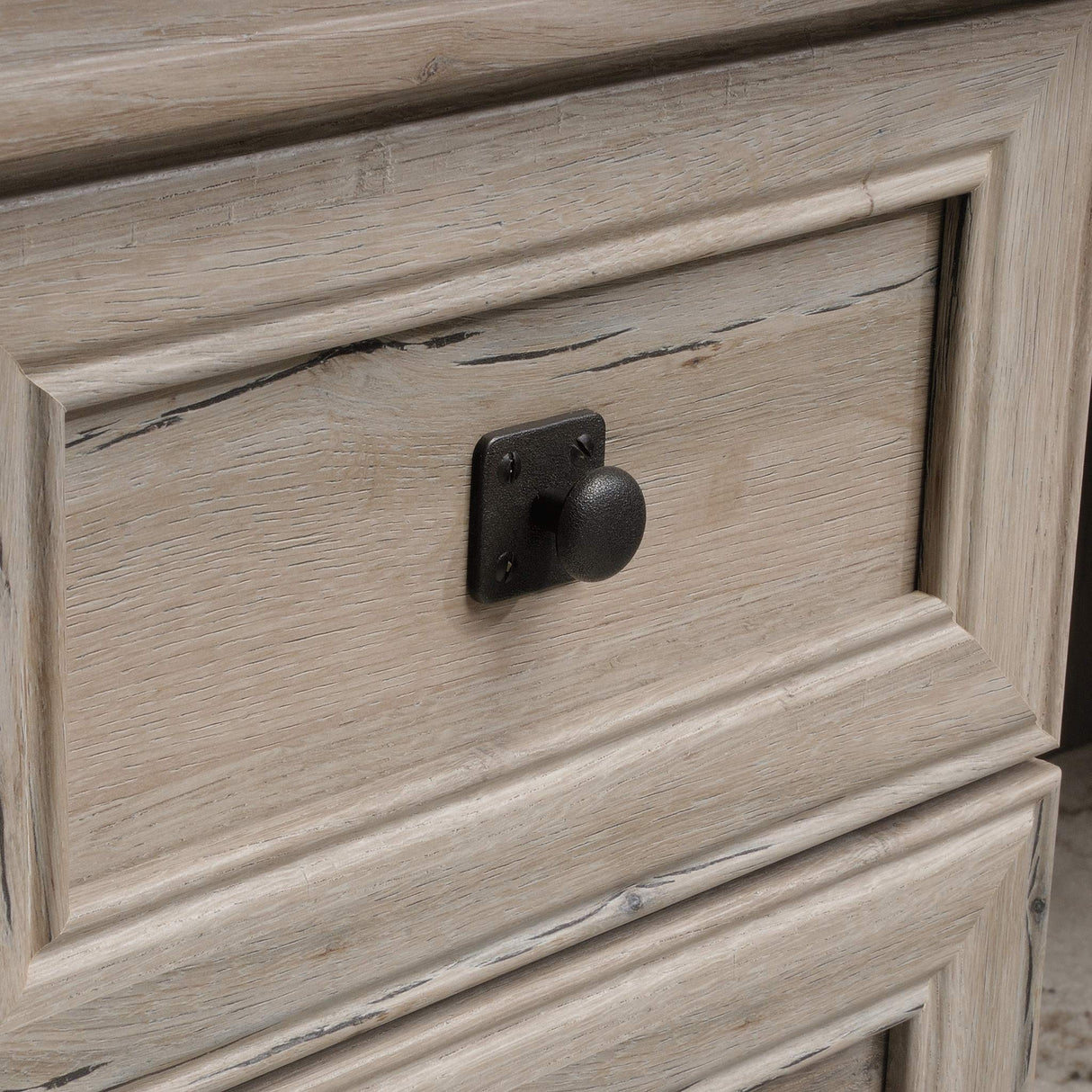 Sauder Palladia L-Shaped Desk, L: 68.74" x W: 65.12" x H: 29.61", Split Oak finish Sauder