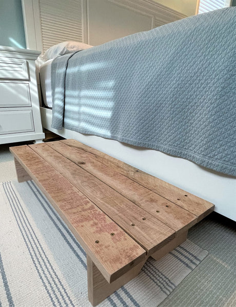 Classic Amish Reclaimed Wood Deck/Spa Step, Patio Door Platform, Indoor/Outdoor Stair/Step Stool. Natural, Rustic, Heavy Duty, Wide, Versatile. Handmade in USA. 36 x 14 x 7”. Forest-to-Table