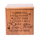 LifeSong Milestones Personalized Memorial Small Cremation Urn for Human Ashes Wooden Keepsake Urn for Ashes, Engraved Handmade Funeral Urn Holds 49 LifeSong Milestones