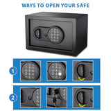 Barska Digital Keypad Home & Office Steel Security Safe Lock Box with Deadbolts - 0.36 Cu Ft Compact BARSKA