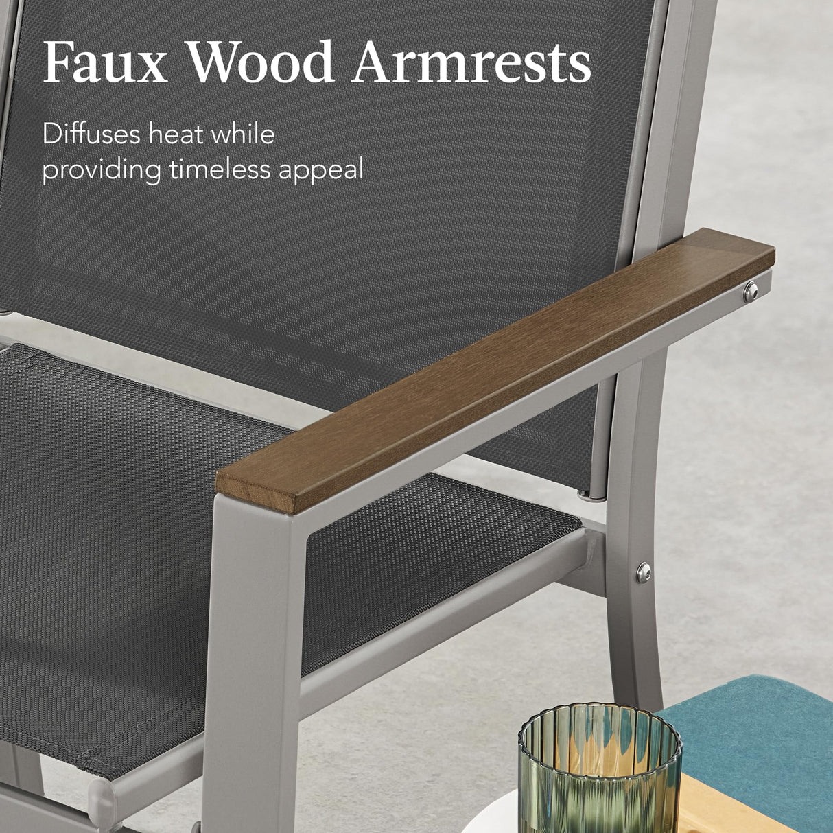 Best Choice Products 4-Piece Outdoor Textilene Patio Conversation Set, Backyard Furniture w/Loveseat, Coffee Table, Steel Frame - Taupe/Charcoal Best Choice Products