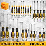 Magnetic Screwdriver Set with Case: 86-Piece Slotted Phillips, Hex, Torx, Precision, Nut Drivers, Driver Bits and Magnetizer, Ergonomic Handle, Ideal for Mechanics and Professionals ELEAD