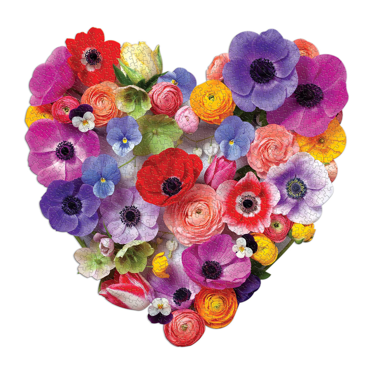 Flora Heart 750 Piece Shaped Puzzle from Galison - Vivid and Bright Puzzle Featuring The Photographic Work of Julie Seabrook Ream, Challenging and Fun, Thick and Sturdy Pieces, Makes an Amazing Gift! Galison