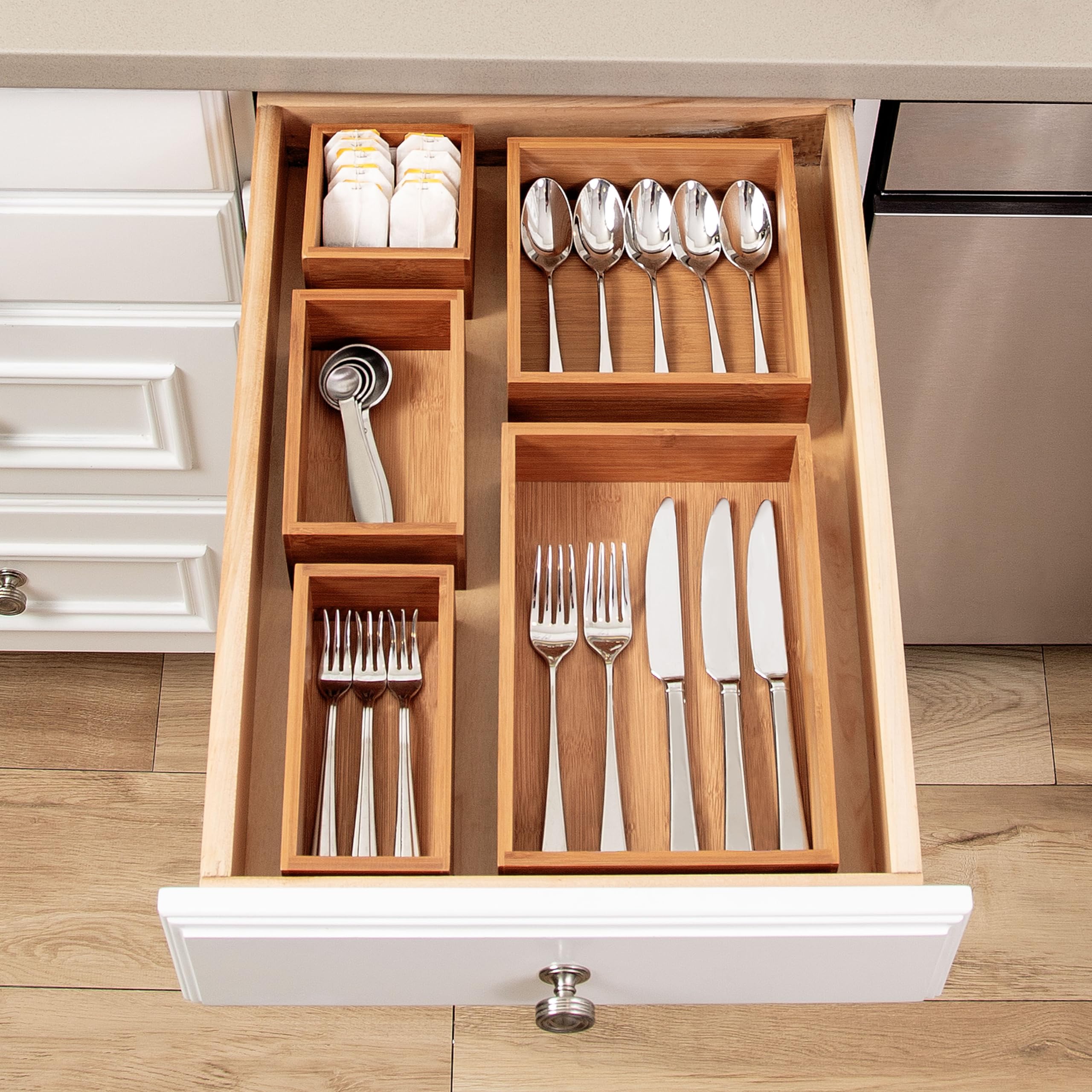 Seville Classics Bamboo Organizer Storage Bins - Thumbnail 5