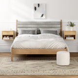 EYYTHUNG Small Rattan Floating Nightstands with Drawer Set of 2, Wall Mounted Night Stand with Open Compartment Modern Wooden Bedside Table Storage Cabinet for Bedroom, Entryway Natural Oak EYYTHUNG