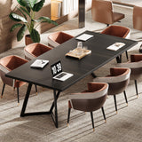 Tribesigns 70.86" Conference Table, Modern Black Meeting Table with Metal Frame, Rectangular Seminar Table Boardroom Desk for Office Meeting Conference Room Tribesigns