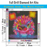 CHWGLFGG 5D Diamond Art Kits for Adults Beginners, Glowing Hedgehog Diamond Painting Kits, DIY Full Round Drill Paint by Diamonds Dot Gem Art for Adults, Home Wall Decor 13.7X 13.7 Inch CHWGLFGG