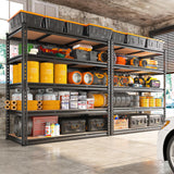 REIBII 48" W Garage Shelving 3020LBS Storage Shelves 5 Tier Heavy Duty Shelving Adjustable Garage Shelves for Basement, Warehouse, Commercial, Easy Assemble, 48" W x 72" H x 24" D REIBII