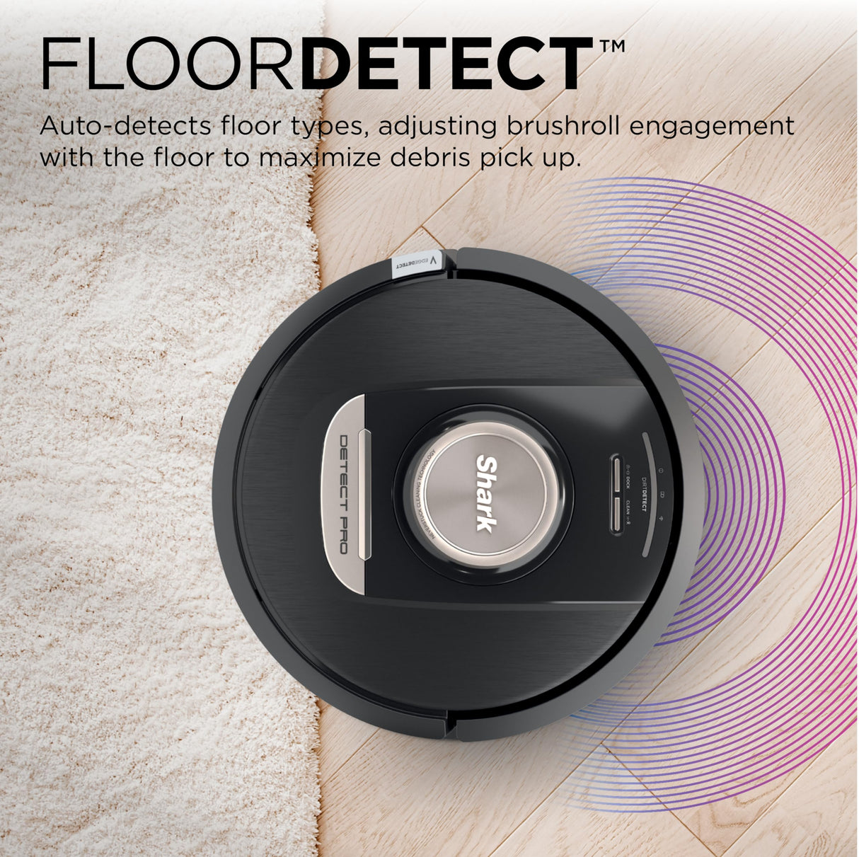 Shark RV2820AE Detect Pro Self-Empty Robot Vacuum with Bagless, 60-day Capacity HEPA Base, 3 Detect & React Technologies, Auto Deep-Clean on Carpets and Hardfloors, NeverStuck Tech, Wi-Fi Black/Bronze Shark