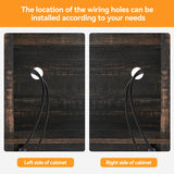 IDEALHOUSE Farmhouse Coffee Bar Cabinet with Sliding Barn Doors, 70'' Kitchen Hutch Cabinet with Storage, Wine&Glasses Rack, Tall Sideboard Buffet Cabinet for Kitchen, Dining Room, Oak IDEALHOUSE