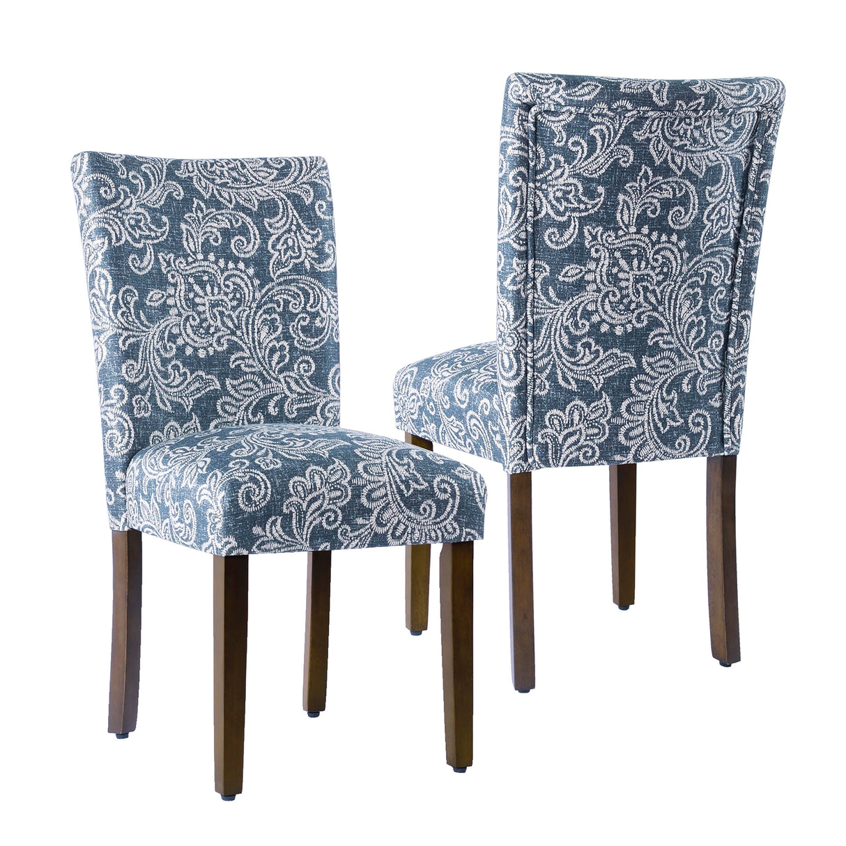 HomePop Classic Parsons Dining Chair -Denim Jacobean Print (Set of 2) HomePop