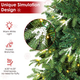 Arlopu 8ft PE&PVC Prelit Christmas Tree, Artificial Spruce Tree with 400 Warm White Lights, 1312 Branch Tips, Ice Crystal, Metal Hinges and Foldable Stand for Home,Party,Store,Holiday, Decor Arlopu