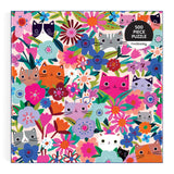 Mudpuppy Blooming Cats – 500 Piece Family Jigsaw Puzzle with Colorful and Fun Illustrations of Floral Themed Cats for Children Ages 8 and Up Mudpuppy