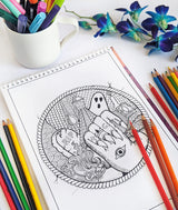 Happy Halloween Coloring Book for Adults – Volume 09 by Prajakta P | Premium Book | Spiral Bound | Stress Relieving Fun Patterns | DIY Kit | Sip and Paint Party | Coloring for All WoodArtSupply