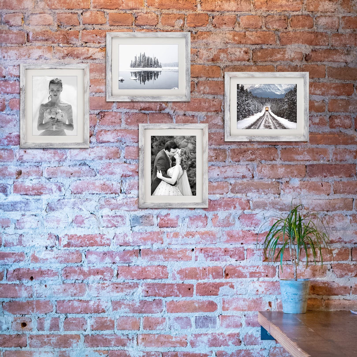 TOFOREVO Picture Frames 8x10 Set of 2 Distressed White Wood Grain Photo Frame for Gallery Wall Mounting or Tabletop Display TOFOREVO