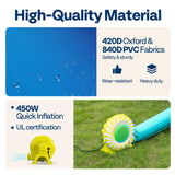 VIVOHOME 7 in 1 Bounce House for Kids, Sea Theme Inflatable Bouncy Castle with Slide, 12x10 FT Inflated Bouncer for Outdoor with Blower, Basketball, Climb, Jump Area, Ball, Water Pool, Hoop VIVOHOME