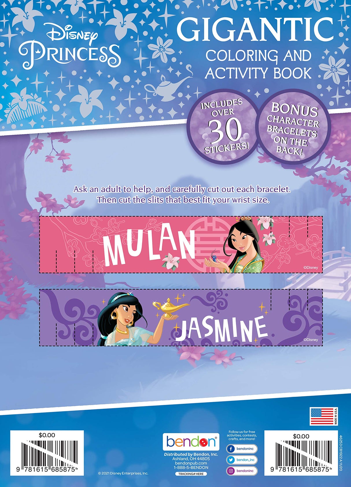 Disney Princess 192-Page Coloring and Activity Book with Stickers 46253 Bendon Disney Princess