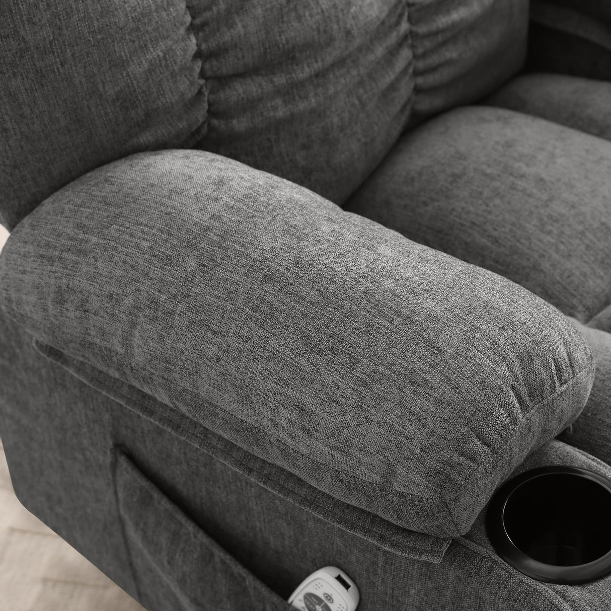 Massage Recliner Chair for Adults with Lumbar Heating Rocker Recliners with 2 Cup Holders and USB Charge Port for Living Room KWKSV