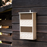 Navaris Bee House for Garden - 10.2" x 15.8" Bee Hotel for The Garden - Nesting Tubes Box with Holes for Carpenter Bees, Pollinating Bees, Mason Bees Navaris