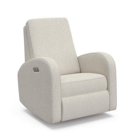 Storkcraft Santa Monica Power Recliner Swivel Glider (Dune Basketweave) – Effortless Electronic Power Recline, USB-A & USB-C Charger STORKCRAFT