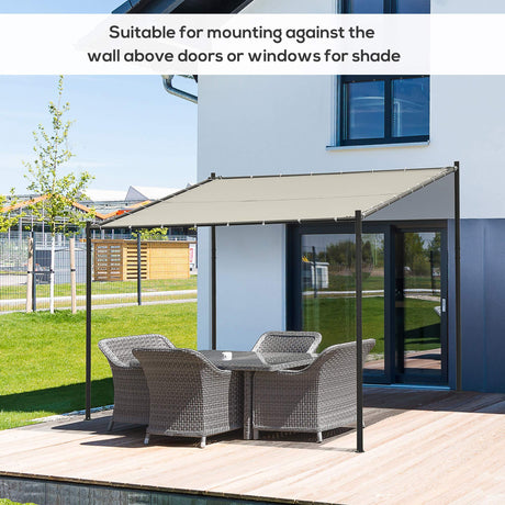 Outsunny 9' x 10' Outdoor Pergola with Canopy, Patio Sun Shade Shelter Grill Gazebo, for Garden, Backyard, Lawn, Poolside, Beige Outsunny