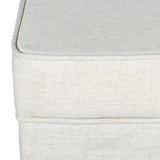 Homepop Home Decor | K7342-F2067 | Classic Square Storage Ottoman with Lift Off Lid | Ottoman with Storage for Living Room & Bedroom, Cream Woven HomePop