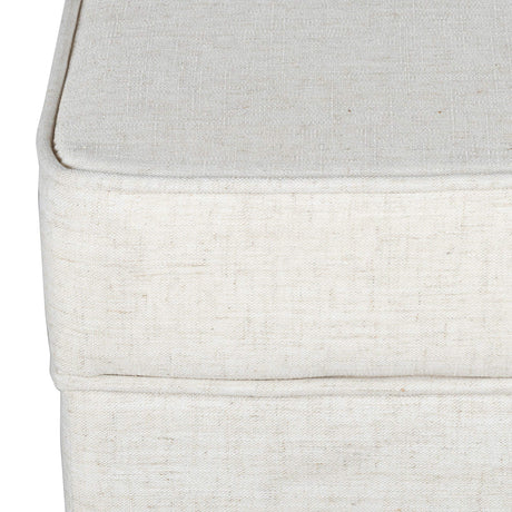 Homepop Home Decor | K7342-F2067 | Classic Square Storage Ottoman with Lift Off Lid | Ottoman with Storage for Living Room & Bedroom, Cream Woven HomePop