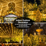 394FT 1000 LED Christmas Lights Outdoor String Lights 8 Modes & Timer Fairy Lights Plug in Waterproof LED String Lights for Xmas Yard Tree Patio Wedding Holiday Party Decorations (Warm White) ROADAYLY