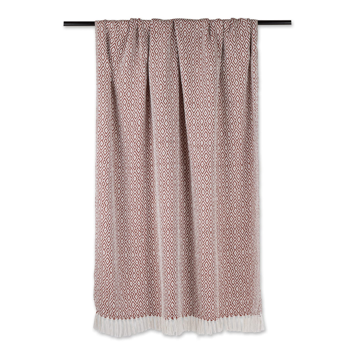 DII Rustic Farmhouse Double Diamond Woven Throw, 50x60, Cinnamon DII