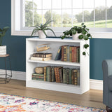 Bush Furniture Universal Small 2 Shelf Bookcase in White, Low Storage and Display Bookshelf for Home Office or Living Room Organization Bush Furniture