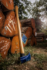 ESTWING 4 Pound 36 Inch Full Sized Hand Sharpened Axe with Curved Wooden American Hickory Handle for Cutting and Splitting, Green Estwing