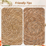 GENMOUS Woven Placemats Set of 10,12" Round Placemats Natural Water Hyacinth Boho Placemats,Farmhouse Rattan Chargers for Dinner Plates,Rustic Braided Wicker Table Mats for Dining Table,Home,Wedding GENMOUS & CO.