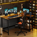 WOODYNLUX L Shaped Desk - 39" Home Office Computer Desk with Shelf, Gaming Desk Corner Table for Work, Writing and Study, Space-Saving, Rustic Brown WOODYNLUX