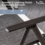 PHI VILLA 9 Piece Outdoor Dining Set, All Weather Furniture Patio Table and Chairs for 8 with Adjustable Lightweight Patio Folding Dining Chairs (Grey) & Extendable Metal Table for Garden, Yard PHI VILLA