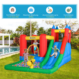 Outsunny 6-in-1 Kids Bounce House Inflatable Water Slide with Pool, Water Cannon, Climbing Wall, Inflator Included, Jumping Castle Kids Backyard Activity Outdoor Water Play Toy Outsunny