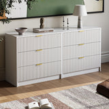 White 4-Piece Large TV Stand with 2 Bookshelves for TVs up to 70”, TV Entertainment Center Media Center with Open Storage, Media Console Table with Display Cabinet for Living Room & Home Theater MAISONARIA