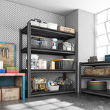 Huhaneon Heavy Duty Garage Shelves - 48''W 2,200Lbs Metal Adjustable Storage Shelving Rack Units for Warehouse Kitchen Pantry Basement 4 Tier Black 47.2" W x 15.7" D x 63" H Huhaneon