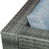 Outsunny 5-Piece Patio Furniture Set with Cushions, Outdoor PE Rattan Wicker Sofa Set, Sectional Furniture with Pillows, Glass Coffee Table for Garden, Backyard, Mixed Gray Outsunny