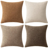 MIULEE Pack of 4 Decorative Textured Boucle Throw Pillow Covers 18x18 Inch Neutral Brown Accent Solid Pillow Cases Couch Cushion Covers for Modern Farmhouse Boho Chair Sofa Bed Room Home Decor MIULEE
