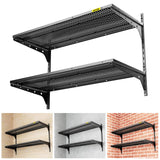 Aecxm 1pack×2 Tier 1.3x3ft Garage Shelving Wall Mounted, 400 lbs Load Capacity,15.6x36inch per Shelf Height Cassette Adjustable Floating Shelves, Black Aecxm