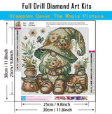 CHWGLFGG 5D Gnome Diamond Art Kits for Adults Beginners,DIY Full Round Drill Diamond Painting Kits Spring Flower,Paint by Diamonds Dot Gem Art Crystal Butterfly Easy,Home Wall Decor 11.8X11.8Inch CHWGLFGG