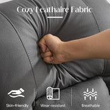 DRMBOOK Loveseat Rocker Recliner Sofa, Leathaire Fabric Dual Reclining Couch with Console, Manual Reclinable Double Seat 2 Person Recliner, RV Movie Seating for Travel Trailers Living Room (Drak Grey) DRMBOOK