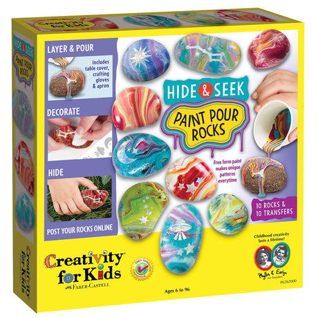 Faber-Castell 12 Pack Hide & Seek Paint Pour Rocks Kit Faber-Castell