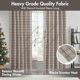 Madison Park Anaheim Cabin Plaid Curtain Window, Thermal Insulated Fleece Lining, Living Room Decor Room Darkening Drape for Bedroom, 1-Single Panel Pack, 50" x 84", Rod Pocket, Brown Madison Park