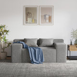 PurrJoys Modern Loveseat, Sofa Couch in a Box, No Assembly Needed, with 2 Pillows, Cat-Scratch Resistant Linen,Small Sofa for for Small Space, Living Room, Bedroom,Grey PurrJoys