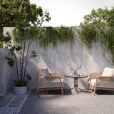 Acanva Modern All-Weather Aluminum Outdoor Patio Sofa with Thick Cushions, Olefin Fabric Sunroom Backyard Furniture, Light Khaki, Armchair Acanva