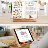 U.S. Art Supply Large Wooden Table Easel - Adjustable Incline, 2 Page Holders - Functions as Wooden Cookbook Stand, Kitchen Countertop Recipe Rack, Tablet Rest & Cook Book Holder for Kitchen Counter U.S. Art Supply