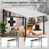 10' x 10' Outdoor Lean to Gazebo, Wall-Mounted Lean to Metal Awnings Gazebos, Hard Top Lean to Pergola, Large Wall-Mounted Heavy Duty Awnings for Patio, Deck, Porch, Lawn and Backyard Hipicute